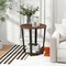 Costway Industrial End Table Sofa Side Table Nightstand with Storage Shelf & Metal Frame